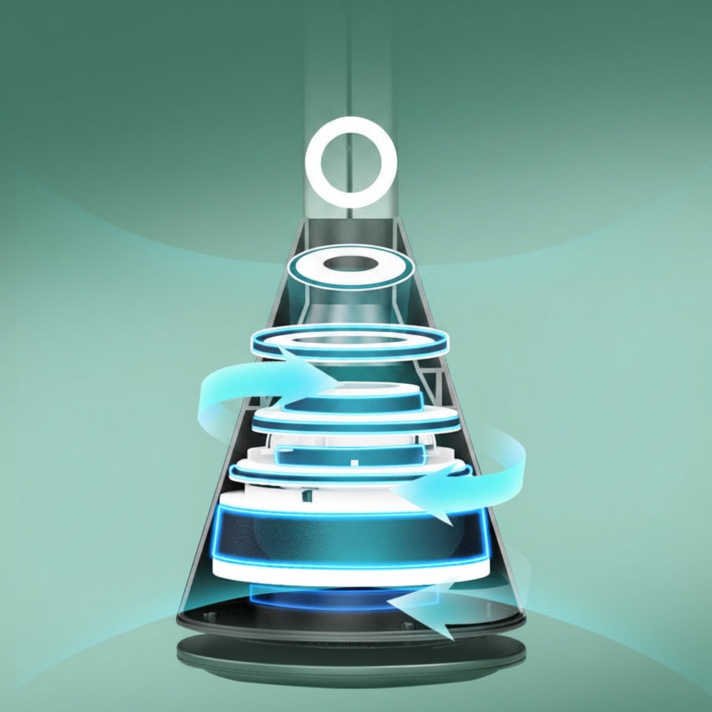 Floor-Standing Silent Bladeless Fan – Blade-Free Design, Gentle Breeze, Undisturbed Sleep All Night Long