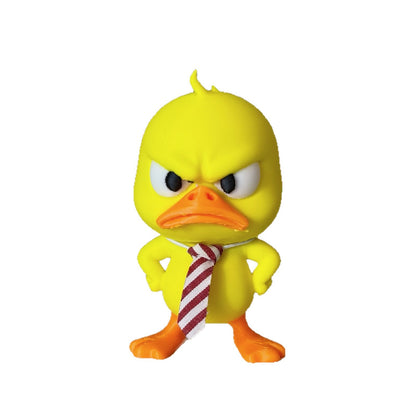 3D Printed Cute Tie Duck Figurine – Novelty Desk & Shelf Decor Ornament