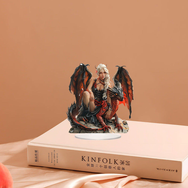 Little Blue Dragon and Beautiful Fairy Acrylic 2D Decorations