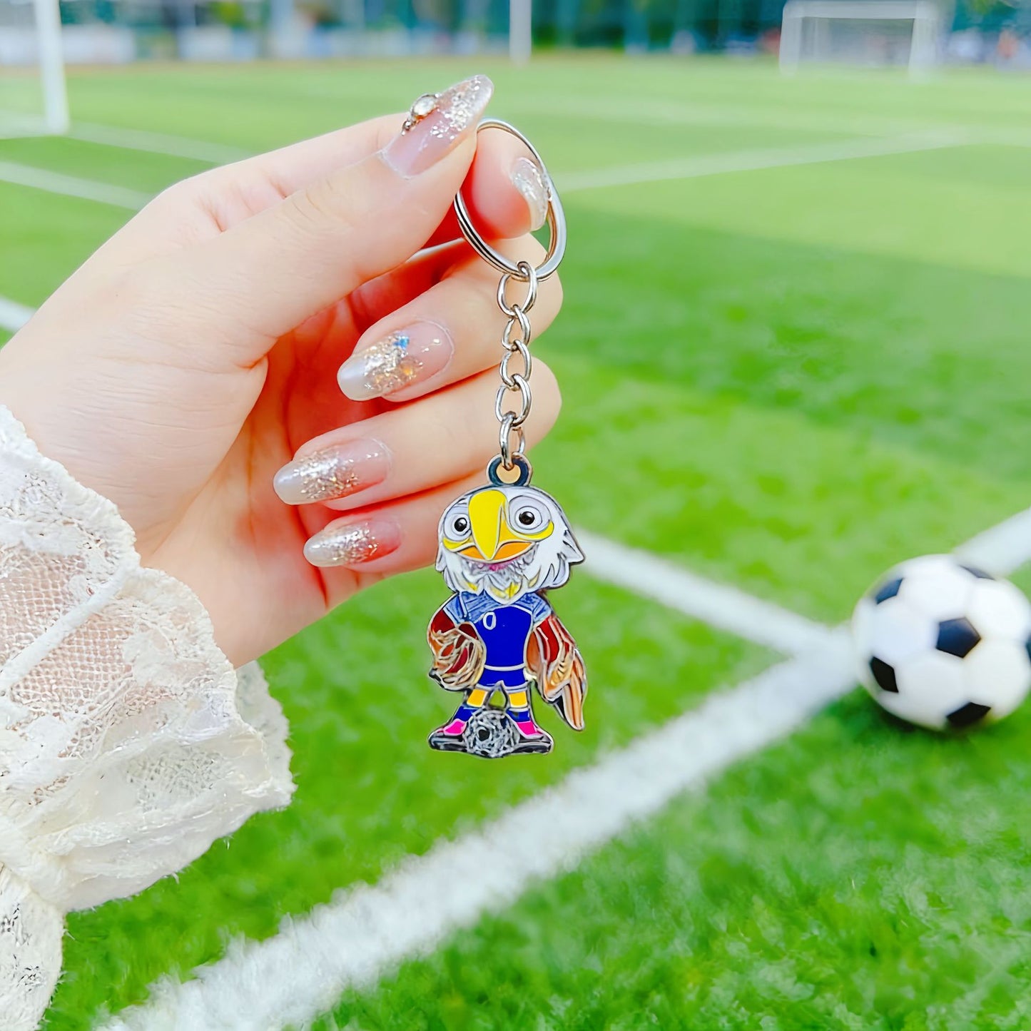 2026 World Cup Mascot Keychain – USA Canada Mexico Football Souvenir
