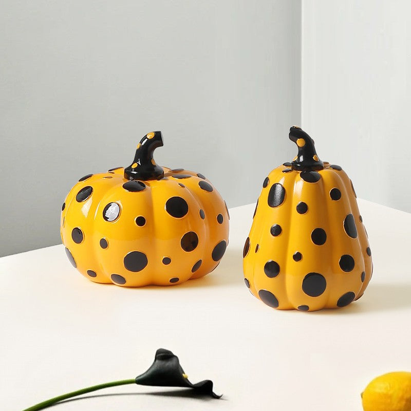 Polka Dot Pumpkin Decor - Vibrant Home Accent for Living Room & Study