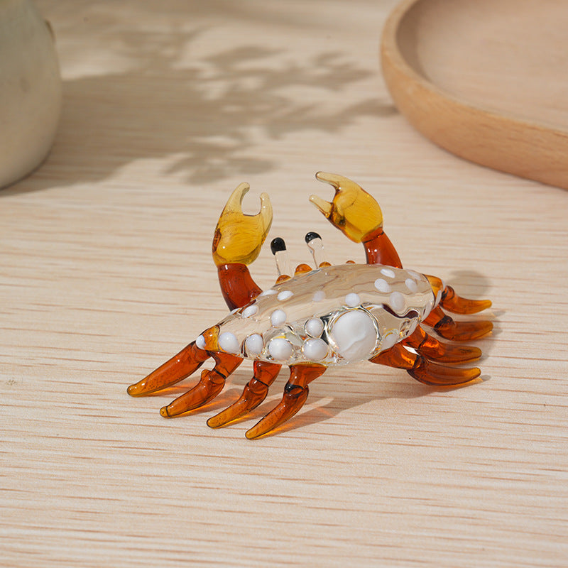 Handmade glass crab ornament aquarium tank landscaping glass sculpture home desktop decoration