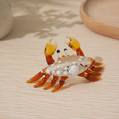 Handmade glass crab ornament aquarium tank landscaping glass sculpture home desktop decoration