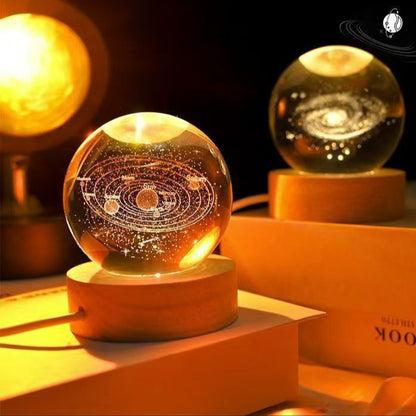 Creative Night Light Decoration - Glowing Crystal Ball Universe Mini Lamp