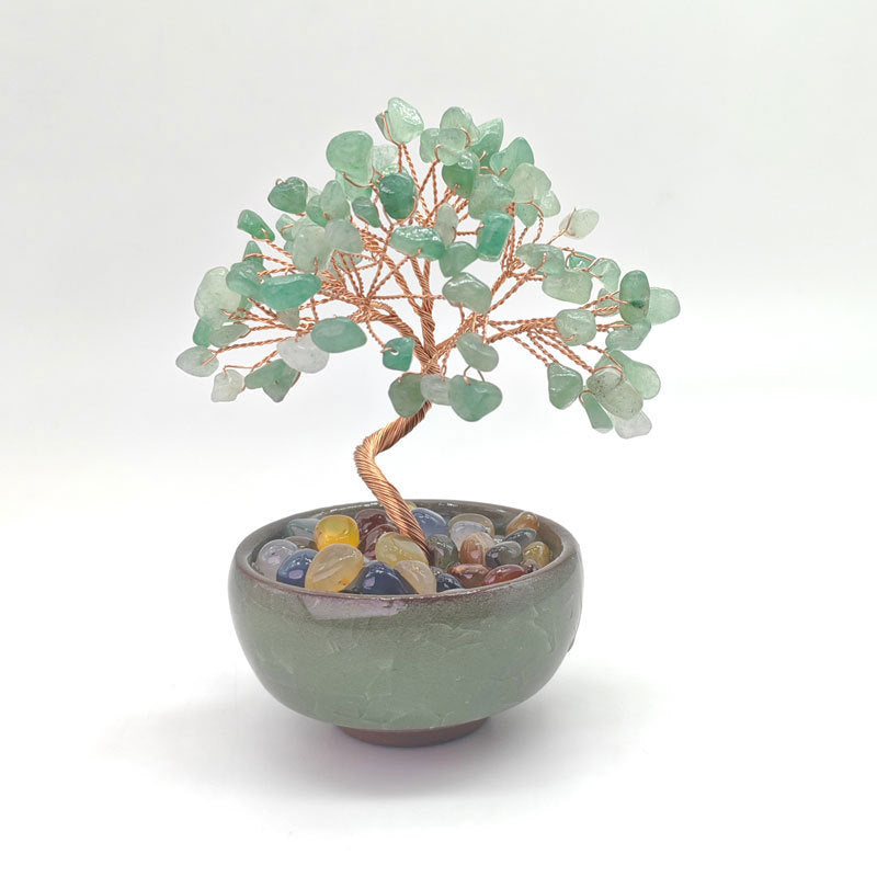 Colorful Crystal Bonsai Money Tree Decor - 4 Hues | Feng Shui Wealth Figurine
