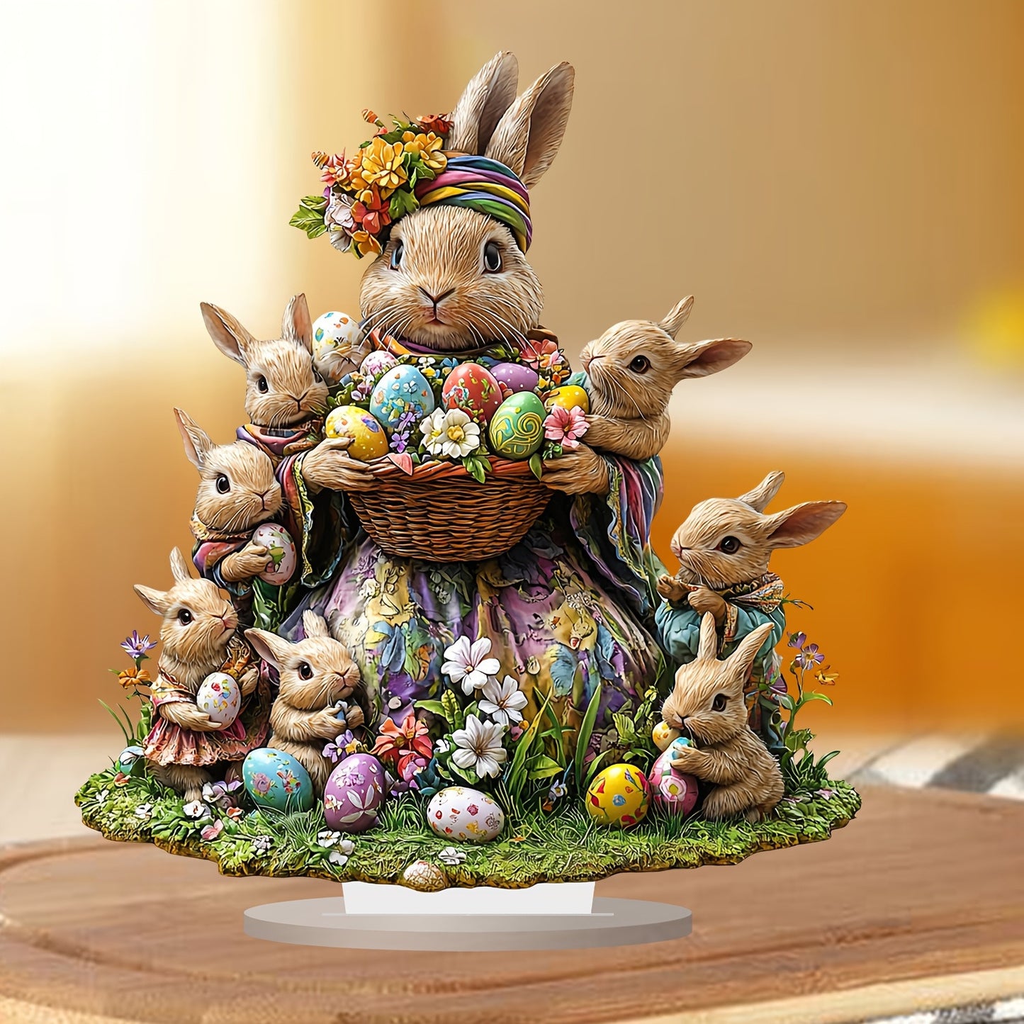 Rabbit Easter Eggs: Easter Decor, Home Decor, Desktop Ornaments, Decorative Items, Holiday Gifts