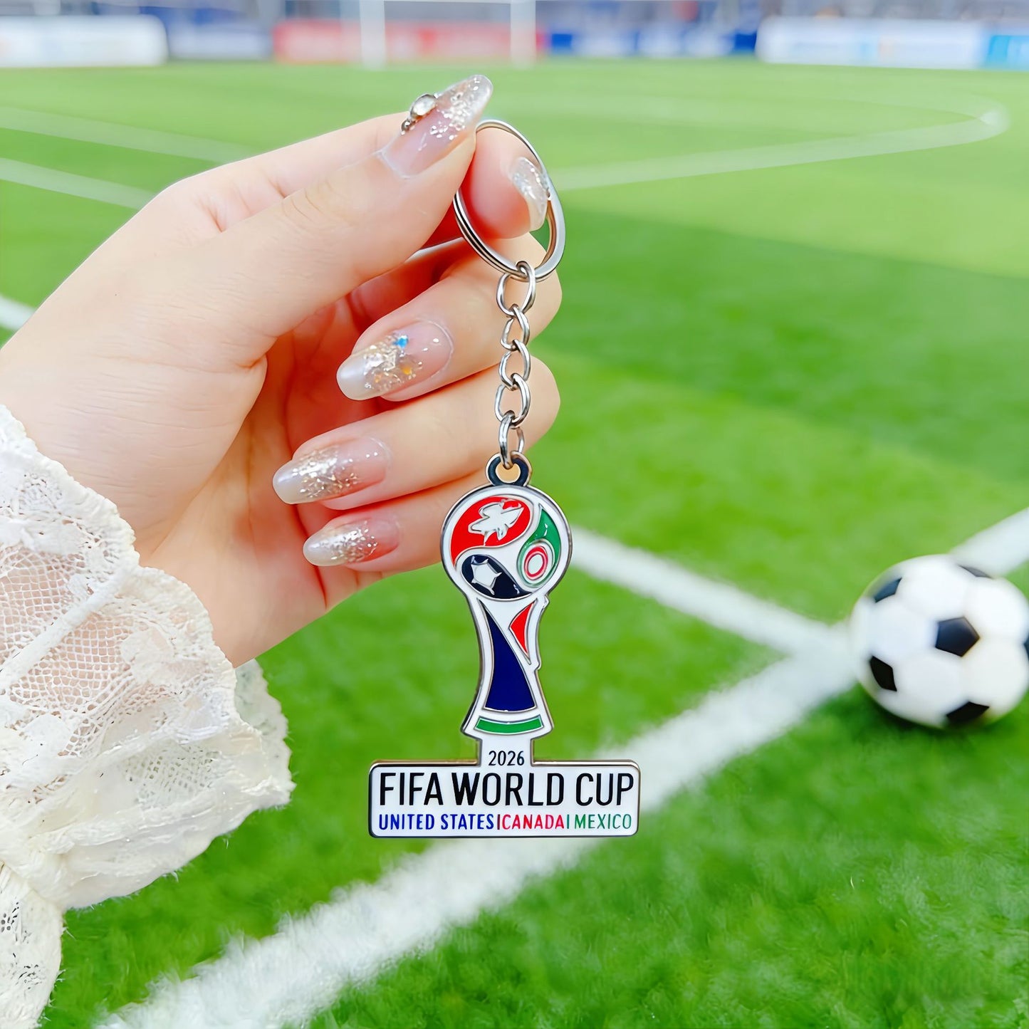 2026 World Cup Mascot Keychain – USA Canada Mexico Football Souvenir