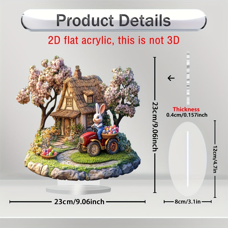Cross-Border Easter Bunny Egg 2D Flat Acrylic Home Decor
