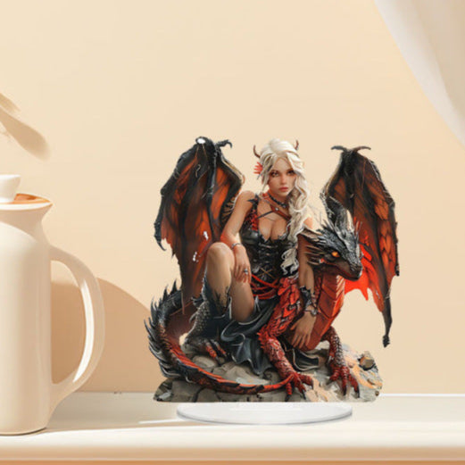Little Blue Dragon and Beautiful Fairy Acrylic 2D Decorations