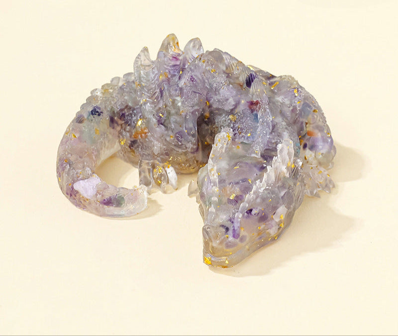 Natural Crystal Gravel Glue Flying Dragon Ornaments