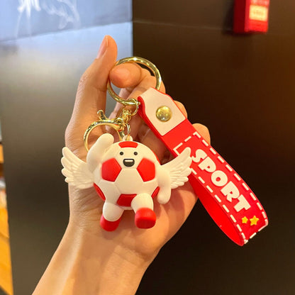 Original Headset Football Doll Keychain Cartoon Cute Football World Cup