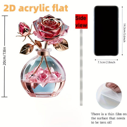 Romantic Rose 2D Acrylic Tabletop Decor