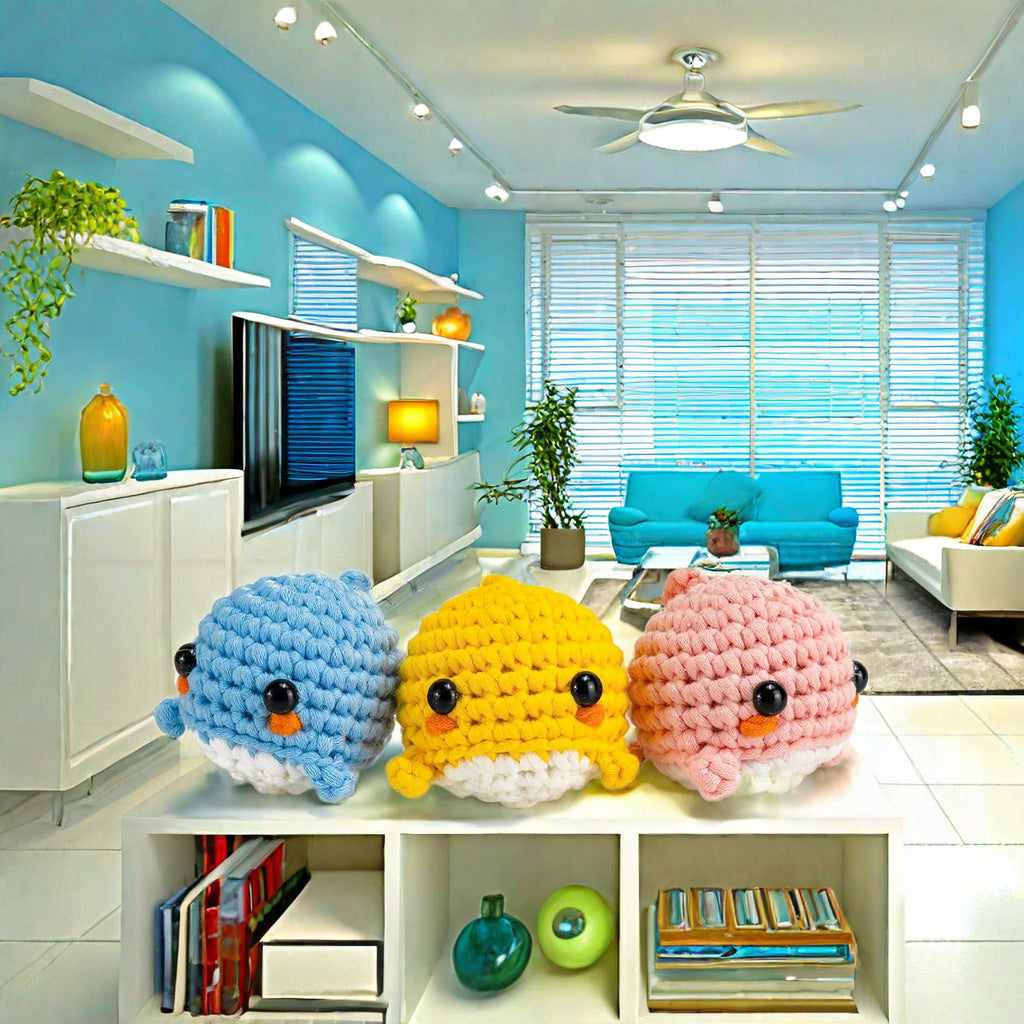 Wool hand-woven small animal doll DIY handmade crochet wool bag material package