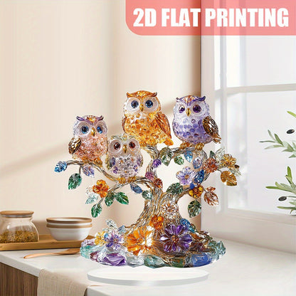Owl 2D Acrylic Home Decor Ornament - Animal Art Craft & Gift