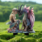 Fairy & Pink Dragon Acrylic Garden Stake – Waterproof Yard Decoration