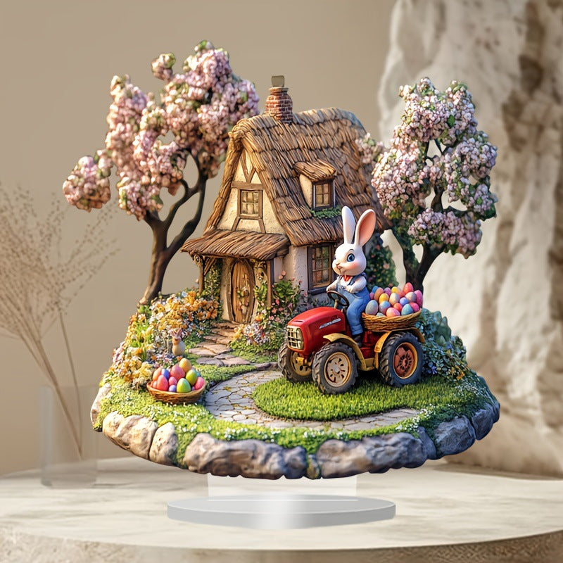 Cross-Border Easter Bunny Egg 2D Flat Acrylic Home Decor