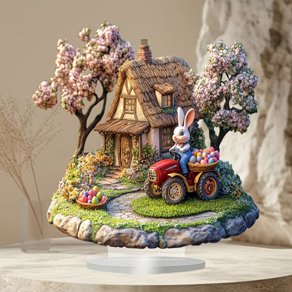 Cross-Border Easter Bunny Egg 2D Flat Acrylic Home Decor