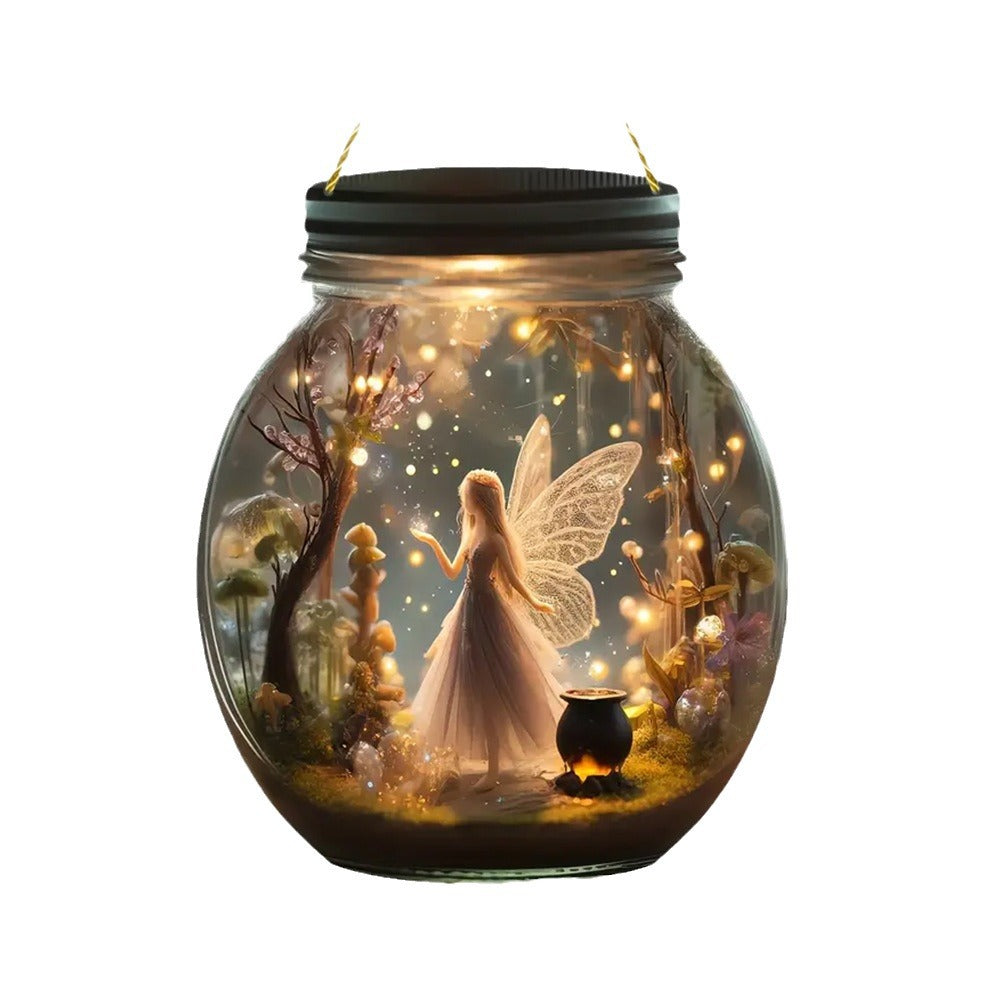 Fairy Snow White Mason Jar Hanging Ornament