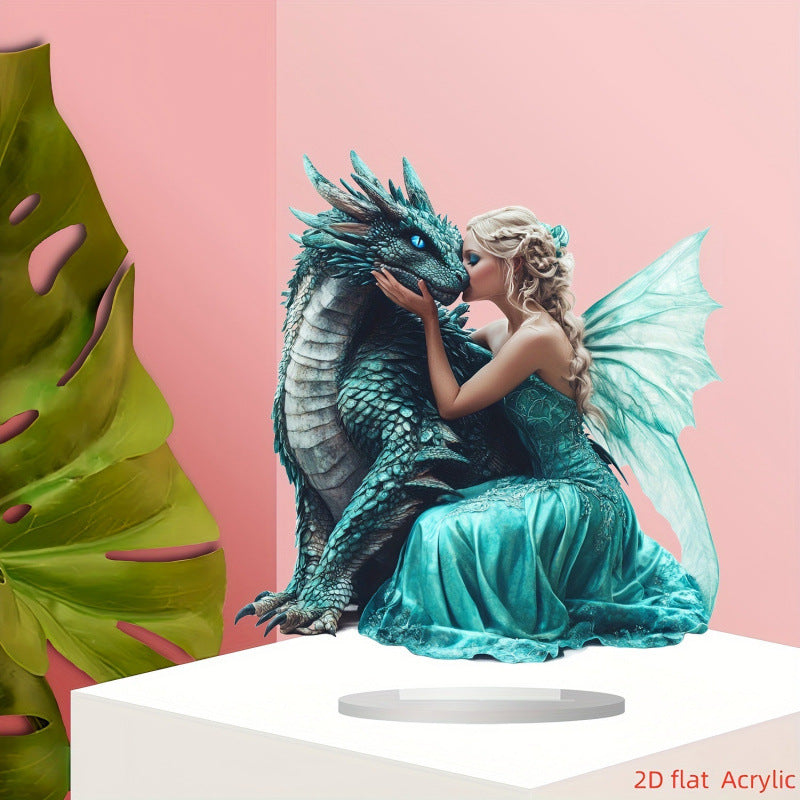 Little Blue Dragon and Beautiful Fairy Acrylic 2D Decorations
