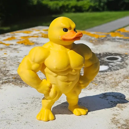 Funny Muscle Duck Statue – Yellow Bodybuilder Gym Duck Desk Hilarious Office Accessories