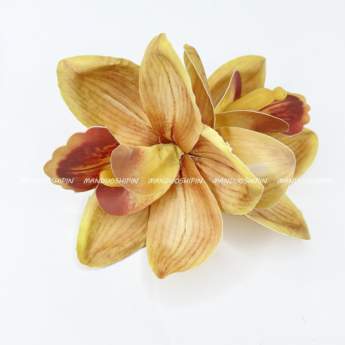 Double Orchid Hairpin Bohemian Holiday Style Hairpin Photo Hair Accessories Shiny Flower Side Clip