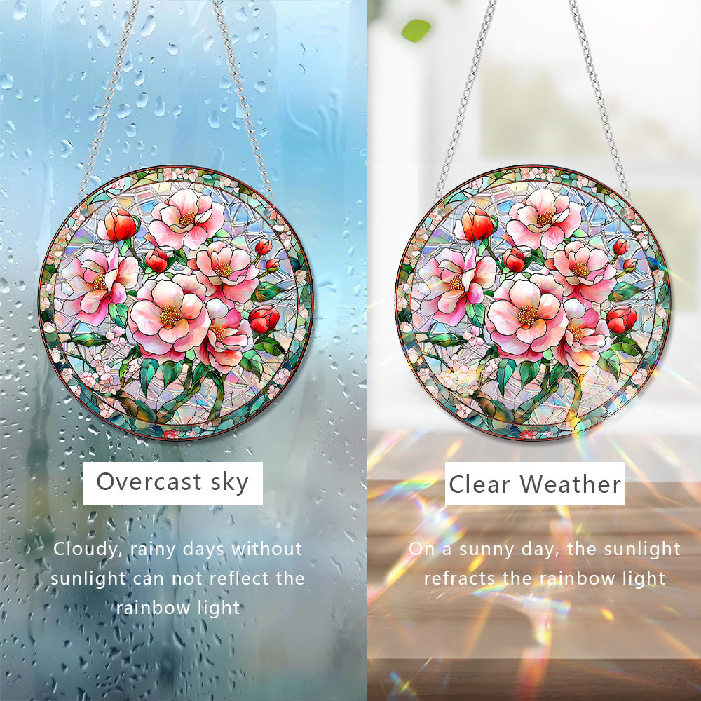Flower Sun Catcher - Stained Glass Window Hanging