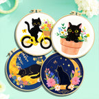 Healing Cat-Themed DIY Embroidery Kit - Stress-Relief Handcraft Set