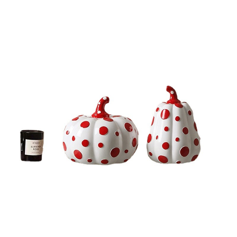 Polka Dot Pumpkin Decor - Vibrant Home Accent for Living Room & Study