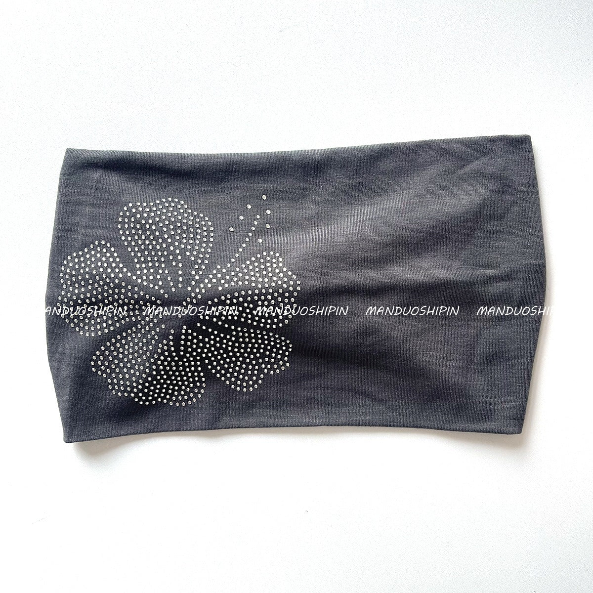 Solid Color Hot Diamond Hibiscus Flower Headband Retro Fashion Accessories