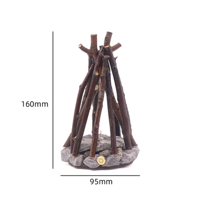 Handmade Branch-Style LED Flame Lamp - Safe & Romantic Desktop Campfire Decor