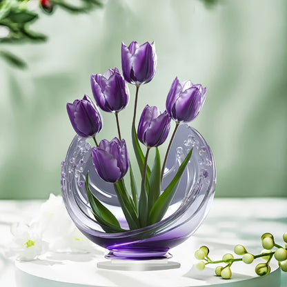 Violeta - Purple Acrylic Tulip Vase | Boho Tabletop Centerpiece