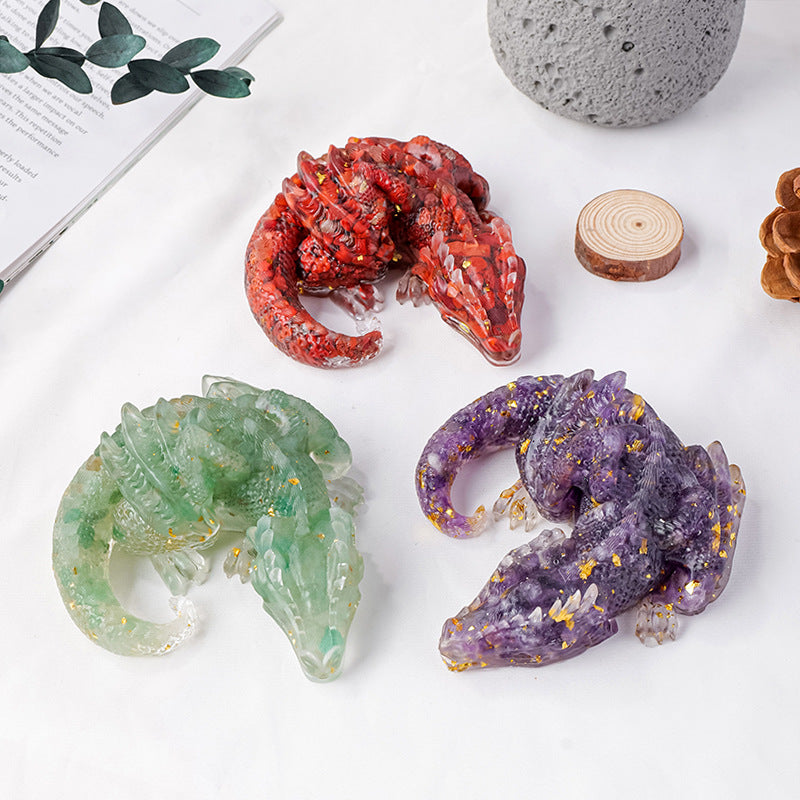 Natural Crystal Gravel Glue Flying Dragon Ornaments