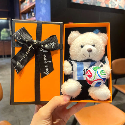 2026 World Cup Teddy Bear Keychain – Cute Football Bag Charm Fan Gift