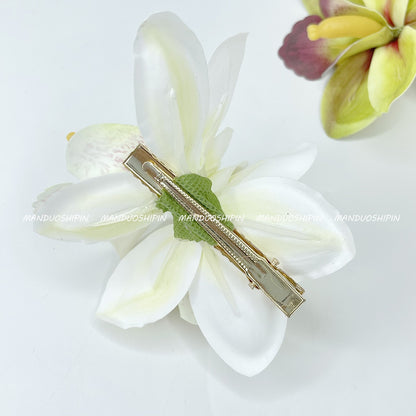 Double Orchid Hairpin Bohemian Holiday Style Hairpin Photo Hair Accessories Shiny Flower Side Clip