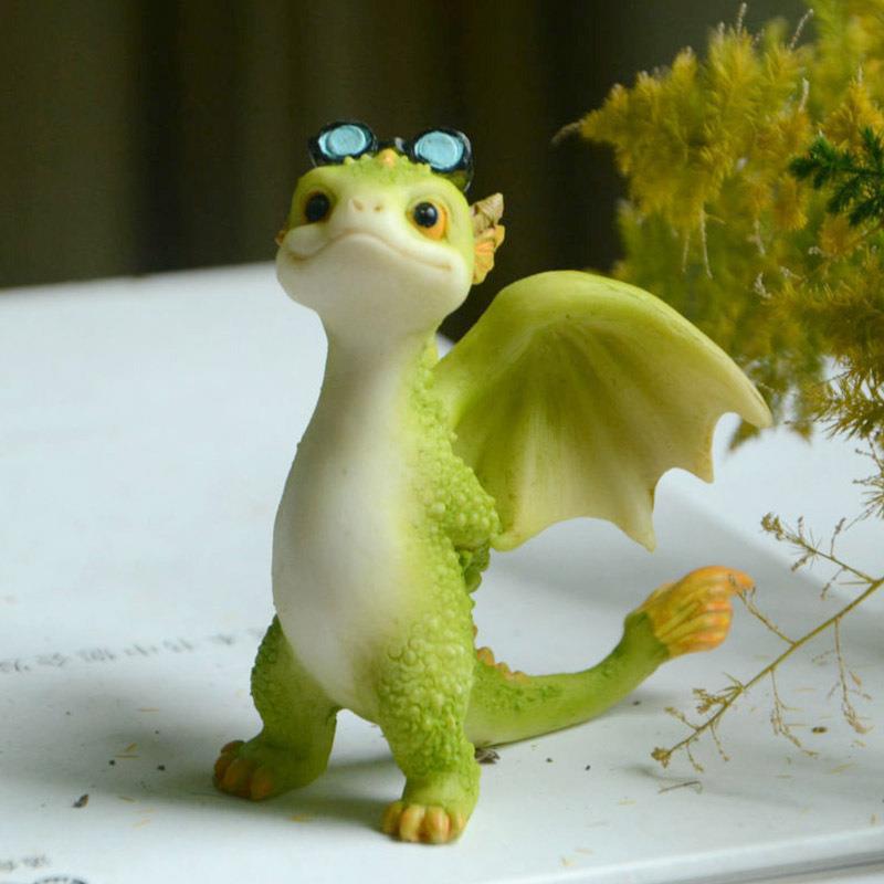 Dragon Statue Mini Figurine - Reading Dragon Decor