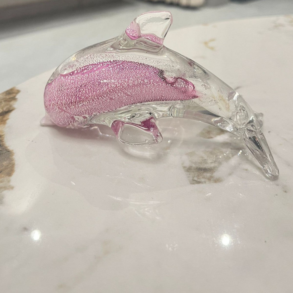 Ocean-Inspired Glow-in-the-Dark Glass Dolphin Figurine