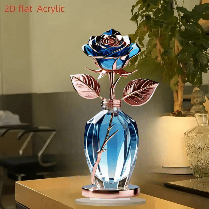 Romantic Rose 2D Acrylic Tabletop Decor
