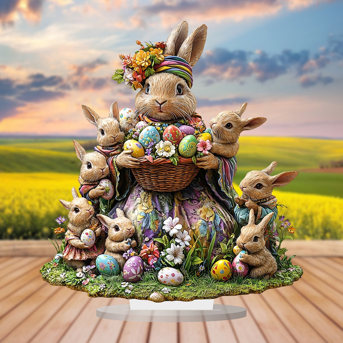 Rabbit Easter Eggs: Easter Decor, Home Decor, Desktop Ornaments, Decorative Items, Holiday Gifts