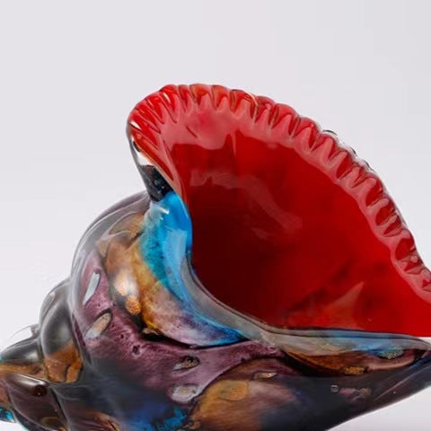 Handmade Glass Sea Shell & Conch Ornaments | Coastal Glass Art Decor