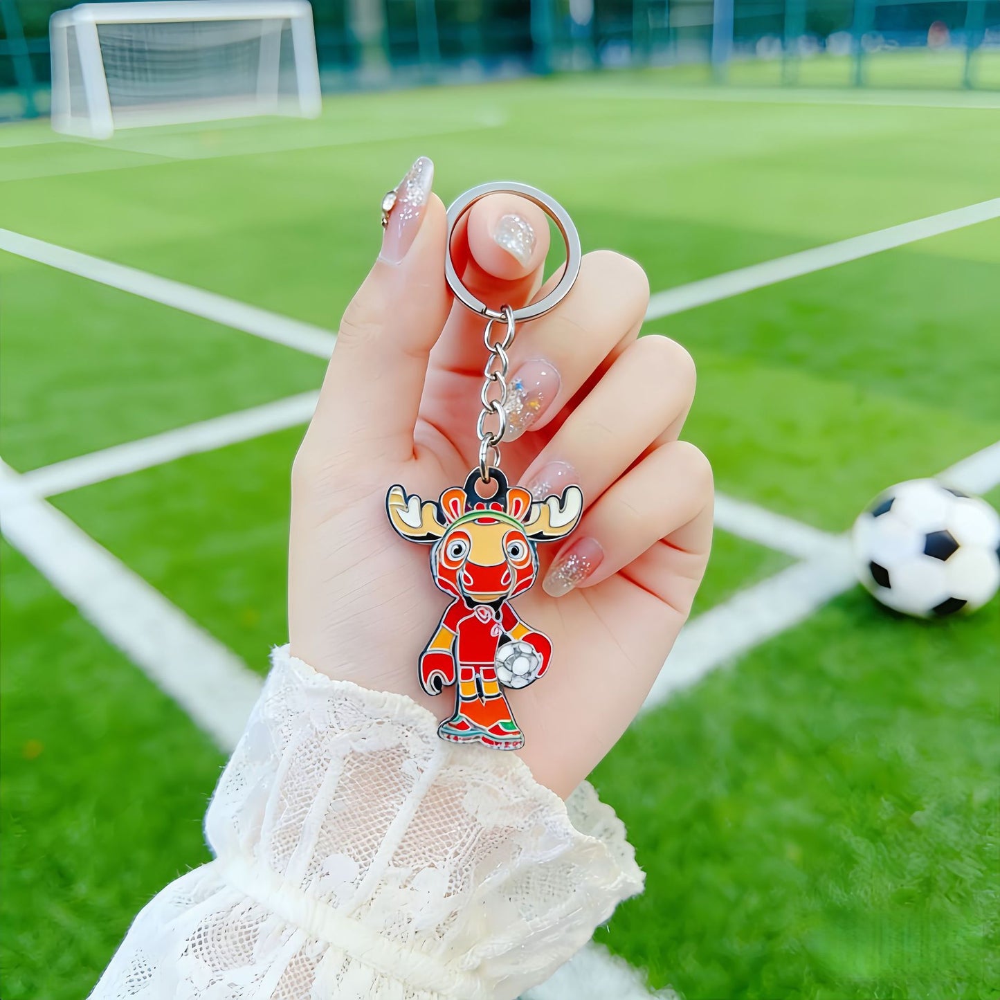 2026 World Cup Mascot Keychain – USA Canada Mexico Football Souvenir