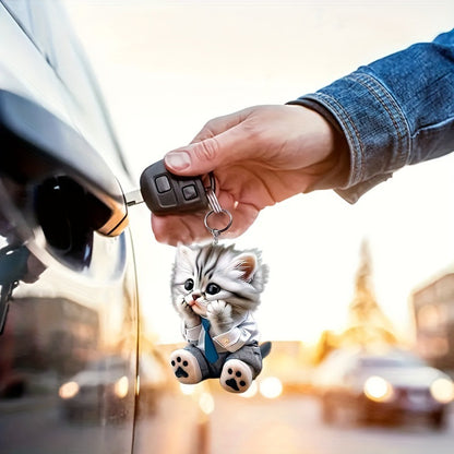 Cute Mermaid Cat 2D Acrylic Keychain