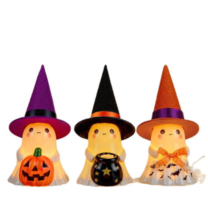 Halloween Glowing Ghost Figurine – Outdoor Standing Resin Porch & Garden Decor