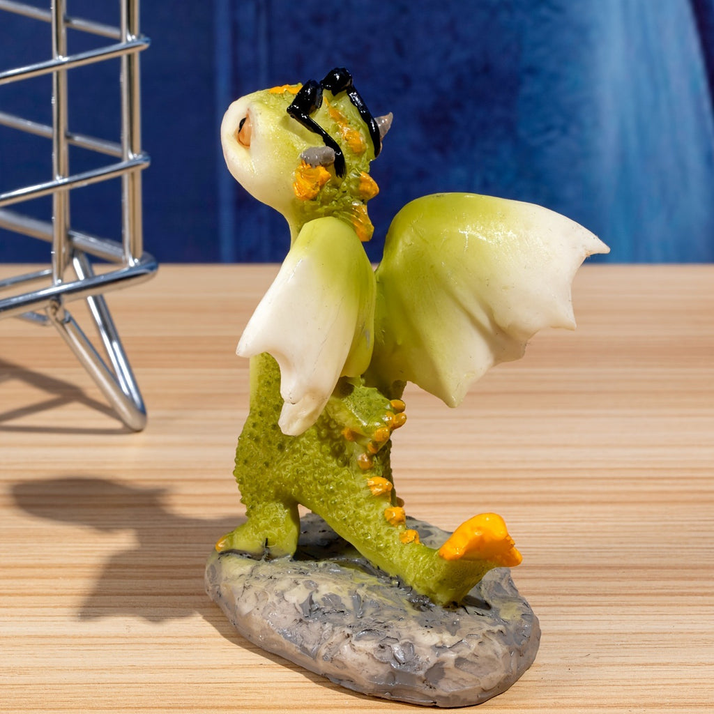 Dragon Statue Mini Figurine - Reading Dragon Decor