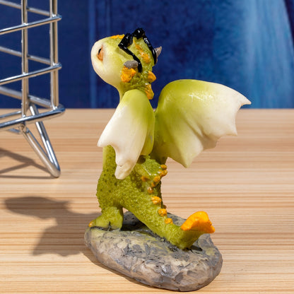 Dragon Statue Mini Figurine - Reading Dragon Decor