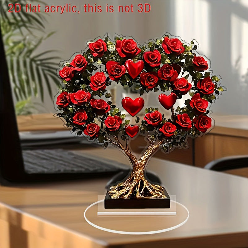 Romantic Rose 2D Acrylic Tabletop Decor