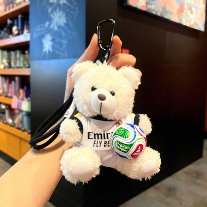 2026 World Cup Teddy Bear Keychain – Cute Football Bag Charm Fan Gift