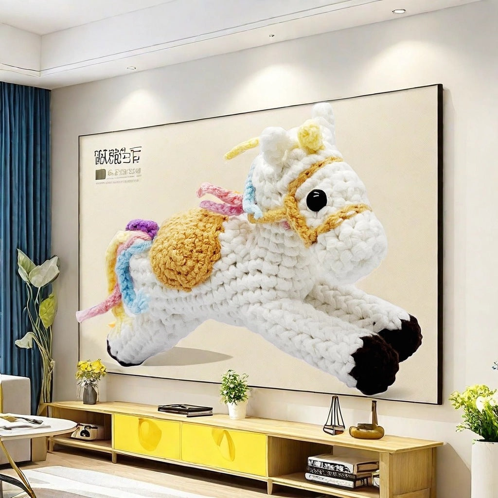 Wool hand-woven small animal doll DIY handmade crochet wool bag material package