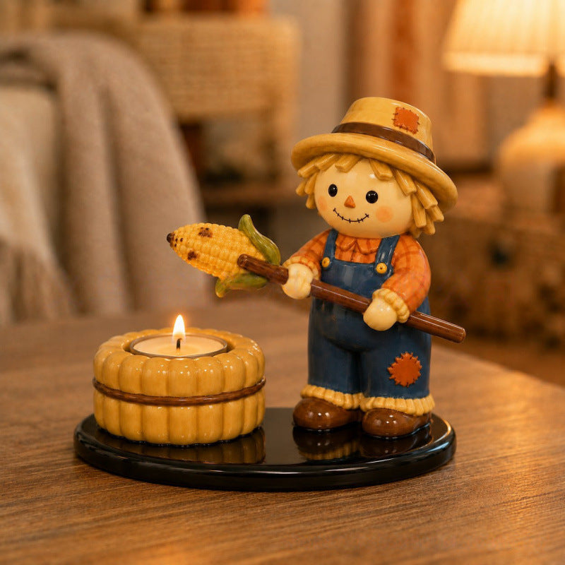 Halloween Campfire Tea Light Holder – Resin Night Light Ornament Home Decor