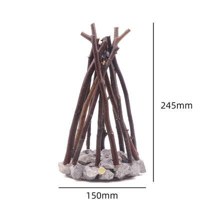 Handmade Branch-Style LED Flame Lamp - Safe & Romantic Desktop Campfire Decor