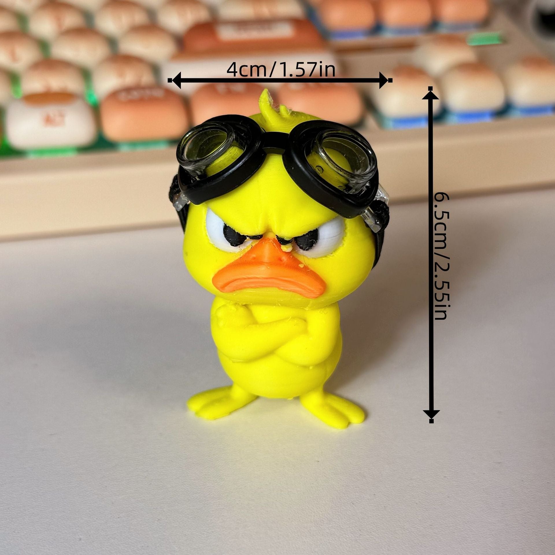 Trendy Shrugging Duck Figure | Swimming Goggles Shoulder Shrug Decoration | Creative Desktop Ornament Gift & Stress Relief Toy